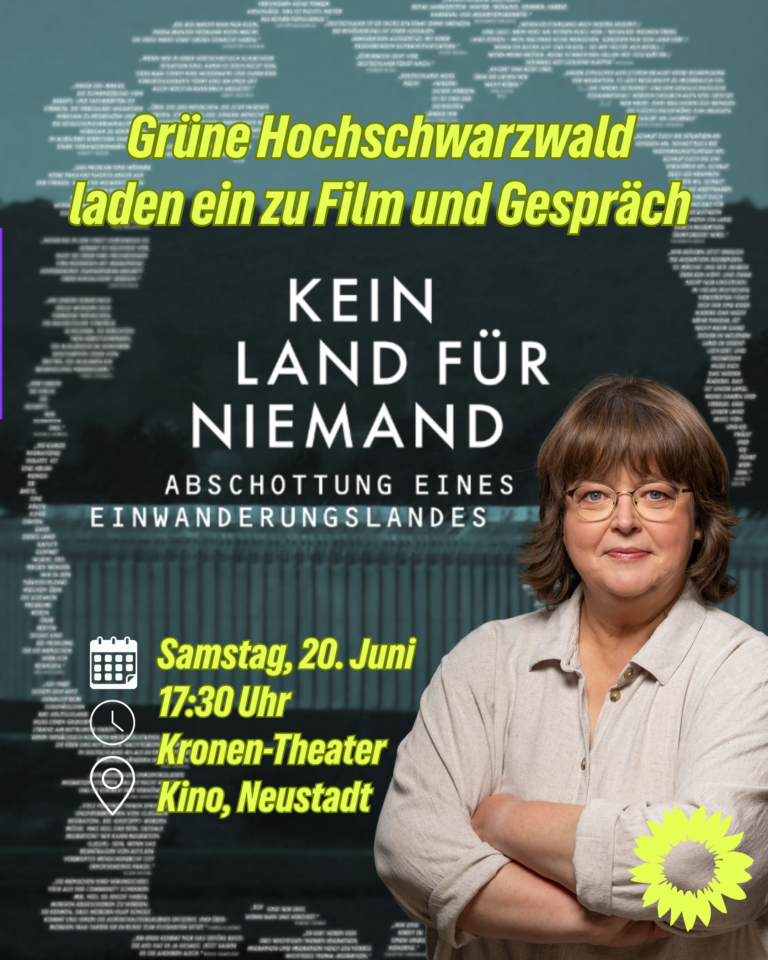 Weltflüchtlingstag am 20. Juni – Grünes Kino im Hochschwarzwald mit Daniela Evers MdL